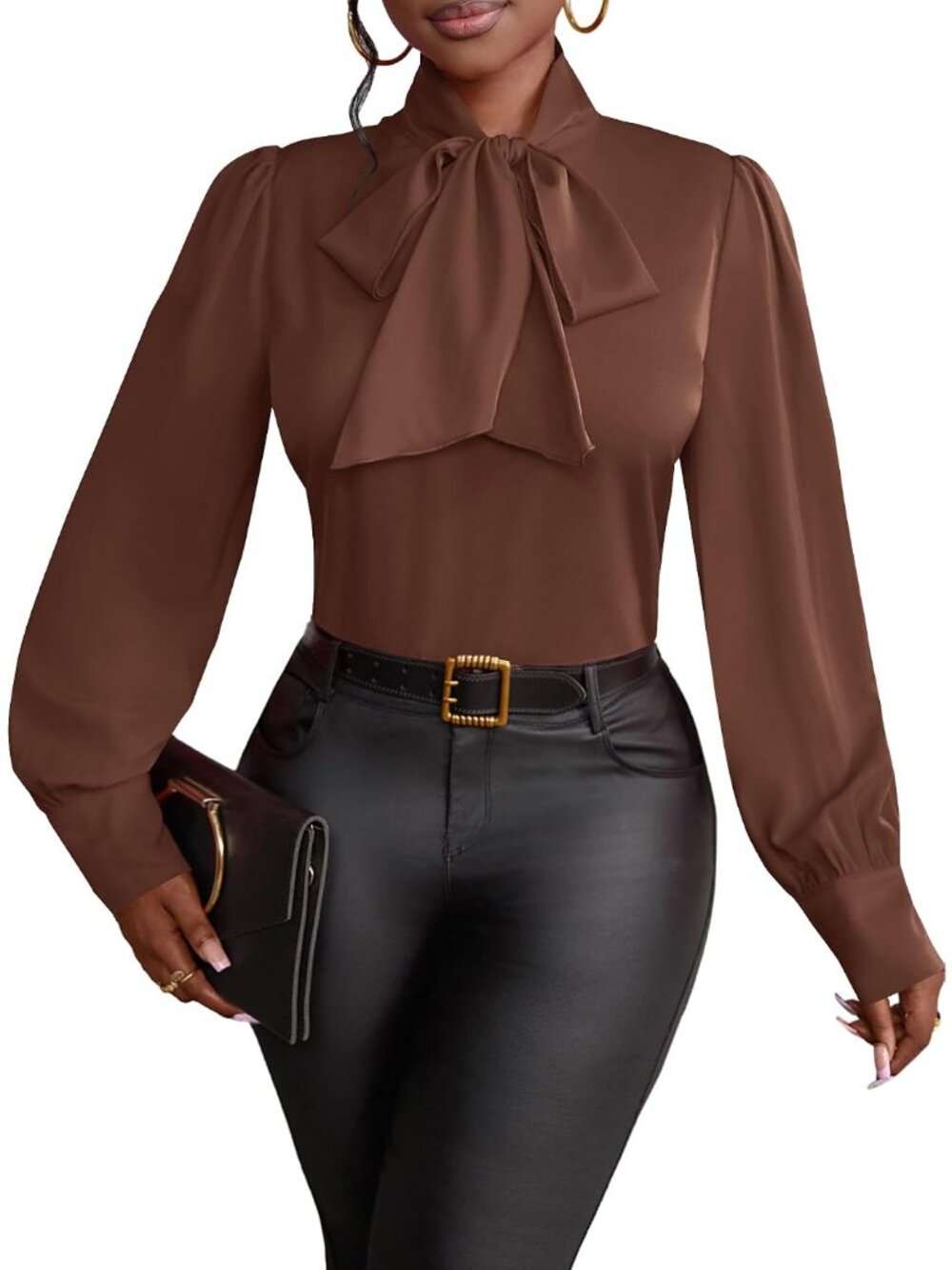 Women's Bow Tie Neck Elegant Blouse